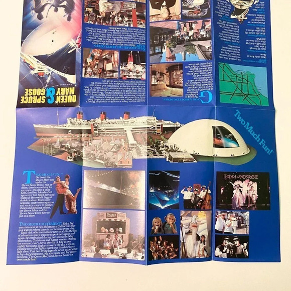 Vintage 80s Queen Mary and the Spruce Goose Brochures Pamphlets Guide Map - Picture 6 of 16